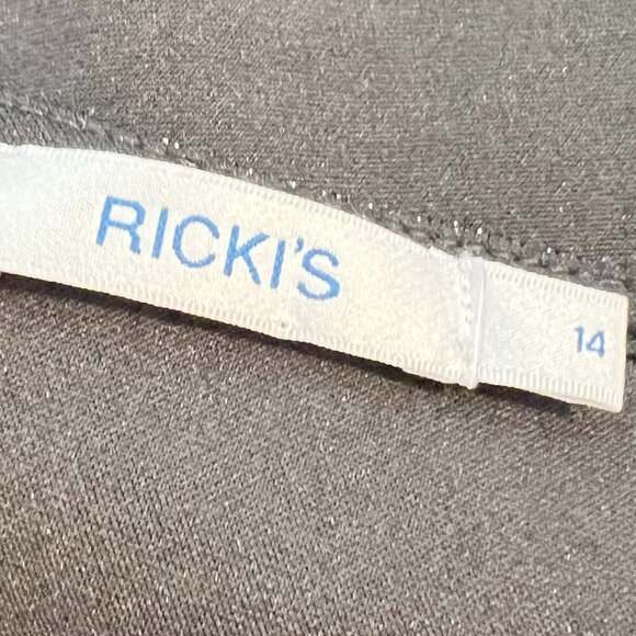 ✨🖤Riki's Black Sparkly One-Shoulder Cocktail Dress - Ruffle Detail size 14 🖤✨ - Picture 5 of 11